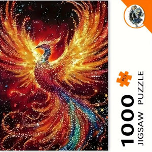 1000pcs Flame Phoenix Puzzle - Vibrant Colors & Exquisite Design White Frameless Rectangular Portable Sculpture Adult DIY