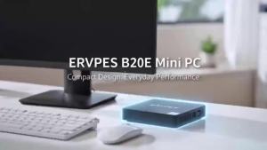 ERVPES B20E Mini PC Windows 11 8GB RAM 128GB SSD Intel 6500Y Dual Band WiFi5 BT5.0 HDMI/VGA USB Micro Desktop Computer for Home