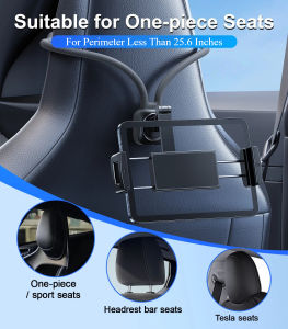 Hipacool Car Seatback Tablet Holder Stand 360° Rotatable for 4.7-13“ Tablet Bracket for Sports Seat Universal Car Accessories