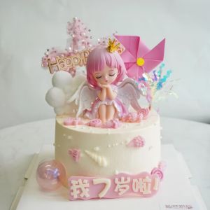 Trendy Princess Cake Decoration Angel Fairy Cute Baby Birthday Baking Costume Plugin Creative Girls Decorations Accessories