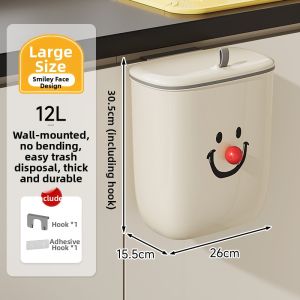 Wall-mounted Large Capacity Covered Kitchen Waste Bin