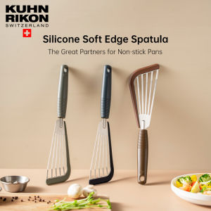 KUHN RIKON Silicone Spatula for Nonstick Pan Heat Resistant Kitchen Slotted Turner Swiss Design