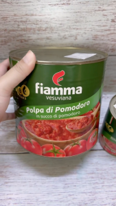 LON LỚN / FIAMMA + XANH LÁ 2.55 Kg + CÀ CHUA XẮT HẠT LỰU NGÂM NƯỚC ÉP CÀ CHUA Diced Tomatoes In Tomato Juice (HALAL)