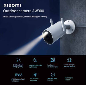 Xiaomi Mijia Outdoor Camera AW300 2K Full HD Night Version Smart Wireless Wifi Mi CCTV Camera IP66 Waterproof Dustproof Home Security Camera