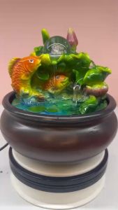 Thác nước phong thuỷ tiểu cảnh kèm điện đèn led máy bơm