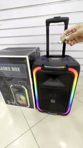 Brudo 1890 1808 1809 1908 1990  Trolly Bluetooth Karaoke Speaker with Digital Rechargeable Wireless Microphone + Wired