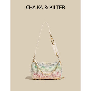 Chaika Kilter Fashionable Chain Crossbody Bag Womens Summer 2025 Travel Outdoors Versatile round Cylinder Handbag