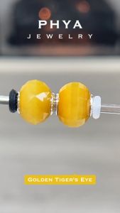 PHYA Golden Tigers Eye Natural Stone Bead : บีดส์หินพญา - โกลเด้น ไทเกอร์อาย (หินตาเสือ)