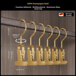 MINGZHI | Multifunction 360 Degree Rotating Non-marking Aluminum Hooks