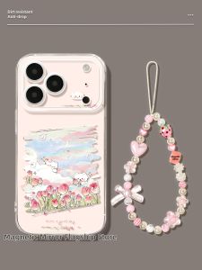 CIJING | Shockproof iPhone Case for Multiple Models Silica Gel Transparent with Cat and Flower Design