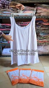 Singlet Wanita Jumbo Golden Nick AT 1073 | Kaos Dalam Wanita GN / Tanktop Cewek Putih