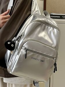 กระเป๋าเป้สะพายหลังแบบลำลองสำหรับผู้ชายและผู้หญิง น้ำหนักเบา สะพายไหล่ได้ 2 ข้าง กระเป๋าสะพายไหล่ขนาดเล็ก วัสดุ PU ป้องกันน้ำ