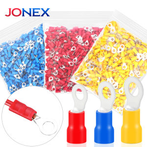 500PCS Ring Crimp Terminals Electrical Wire Connector M4/M5/M6 Round Insulated Ferrule Lugs For Quick Splicing Cables Connection