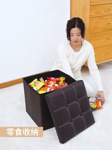 กล่องจัดระเบียบ สตูลเก็บของ พับได้ เก้าอี้ กล่องเก็บของ สตูล โซฟา ตู้เสื้อผ้า นั่งได้ พับได้