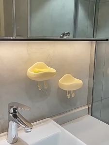 SEA JJT กล่องสบู่เมฆการ์ตูนน่ารักห้องน้ำบ้านห้องส้วมหอพักกล่องสบู่ผนังผู้มีชื่อเสียงอินเทอร์เน็ตชั้นวางหน้ายิ้ม