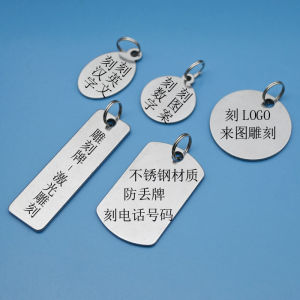 Personalized Engraved Stainless Steel Tag Anti-Lost Plate DIY Customized Memorial Text Phone Number Car Logo Keychain