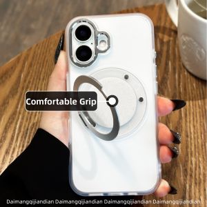DAIMANG | Luxurious Magnetic Skin-Like Metal Phone Case For iPhone 17 Pro Max 16 Pro 15 14 Unique Attractive Protective Stand Cover