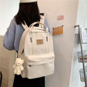 #1199 Korean Style Multi-Pocket Backpack Student School with Plushie Bear 16inches