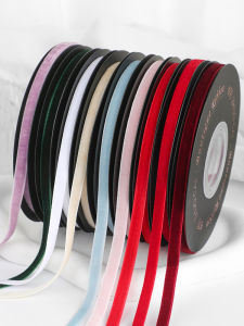 Zhuocai Velvet Ribbon 6mm Wide Braided Hair Ribbon Gift Decorative Ribbon Hair Accessories Single-Sided Velvet Belt Suede Ribbon