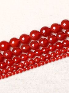 Natural Crystal Red Agate Loose Beads String Beads Handmade Bracelet Accessories Jewelry round Beads DIY Handmade Materials