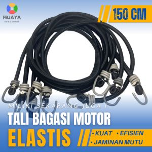 Tali bagasi motor panjang 150cm Tali pengikat barang elastis dan serbaguna. Tali pengikat barang Recommended !!