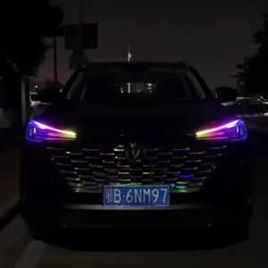 Car LED Daytime Running Light Flowing APP Control Symphony 60CM RGB DRL Flexible Running Lights Turning Lamp Decorative Lamp 12V