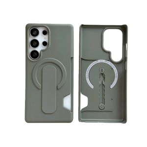 For Samsung Galaxy S26 S25 S24 Plus Ultra Phone Case Push Pull Ring Holder Card Slot For Magsafe Magnetic Anti-Drop Wallet Cover