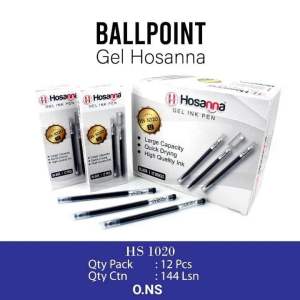 Pulpen Gel Hitam 0.5mm Hosana 1020