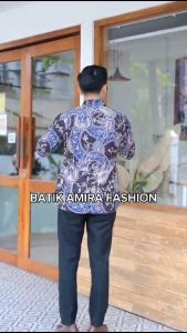 RAKABELA Kemeja Batik Pria Lengan Panjang Slim Fit Prabuseno Full Furing Jumbo Modern Premium Hem Atasan Cowok Anak