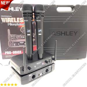 Mic Wireless Ashley PRO VOICE Original Free Koper Microphone Ashley Provoice Mic Handled ( Bosa Cod ) hitam