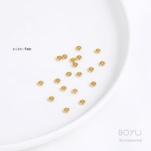 Color-Preserving 18K Gold-Plated Spacer Beads Flat Disc Loose Beads Necklace Bracelet Separator DIY Handmade Jewelry Accessories Materials