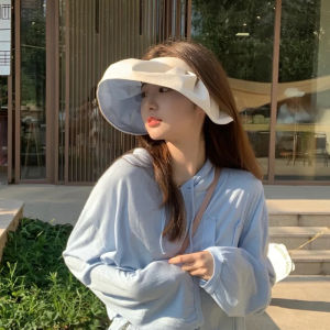 Womens Large Brim Sun Protection Hat Spring Summer UV Protection Shell Hat Sunshade Cap Empty Top Face Covering Cotton Hat