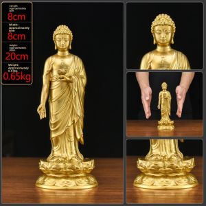 SHENGFAN | Amida Buddha Standing Statue Brass Home Decor