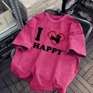 PAZHAOLANG | Oversized Vintage Short Sleeve T-Shirts for Couples Summer New