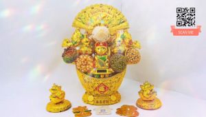 Tháp tỏi chưng ông Địa mèo phong thủy năng lượng mặt trời có đèn led - TỎI CÁT TƯỜNG