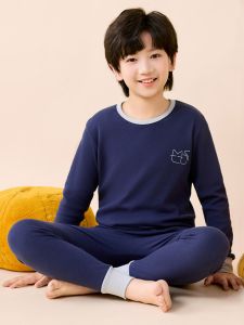 Pure Cotton Underwear Set for Boys Mid-Toddler to Teenage Warm Sleepwear Bottoms Full Cotton Innerwear Ensemble