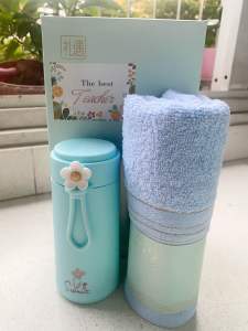 Teacher’s Day Gift - Cotton Towel + Water Bottle Gift Set (SG Stocks)