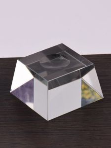 Natural Artificial Crystal Ball Base Glass Concave Bottom Trapezoidal Shape round Ball Stand Home Decoration Accessories