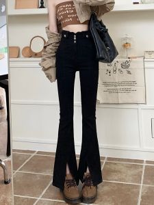 High-Waist Black Stretch Jeans for Women Spring Autumn Pear-Shaped Plus Size Big Size Dropshipping Fashion Cotton Bomb Denim Pants