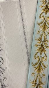 MW Wallpaper Foam 3D Batik Motif Bunga Garis Lurus Wall Paper Dinding Aluminium Foil