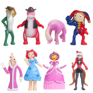 Bandai | 8pcs/set The Amazing Digital Circus Figure Pomni and Jax Plushie Doll Toys Cute Amazing Digital Circus Figure gift cake decor