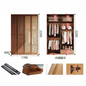 Natural Non-Formaldehyde New Design Wooden Wardrobe