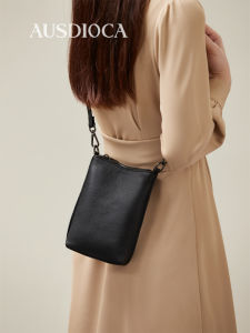 Leather Phone Bag Womens Fashionable Casual Top Layer Cowhide Single Shoulder Small Bag Ladies Crossbody Bag Handbag