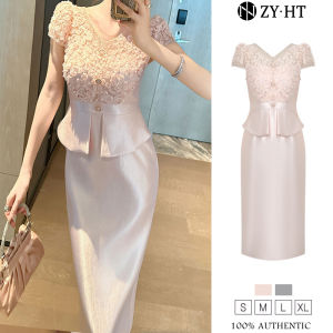 ZYHT EraVogue Váy nữ Váy xám Váy hồng Váy satin Váy công sở Váy cao cấp Váy cổ điển Sự kiện Váy dự tiệc Váy dạ hội 21254