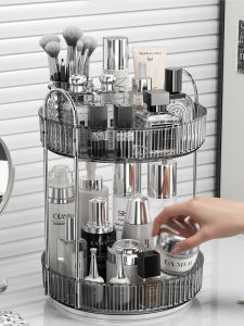 Hộp Đựng Mỹ Phẩm Sang Trọng Có Thể Xoay Dung Tích Lớn Để Đựng Son Môi Nước Hoa Kem Dưỡng Da Giá Để Đồ Trang Điểm Bằng Nhựa Hình Tròn