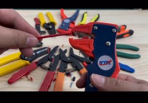 คีมปอกสายไฟอัตโนมัติ2 in 1  คีมตัดลวดแบนปรับความยาวได้0.2ถึง6มม. สำหรับช่างไฟฟ้า