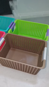 Multipurpose Mini Organizer Basket Plastic Storage Bin Ventilated Design for Home Office Closet Laundry Room