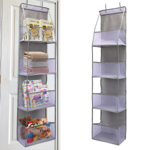 4 /6Layer Hanging Storage Organizer Over The Door Hanging Storage Cabinet Toys Clothing Snacks Multi-function Storage Bag