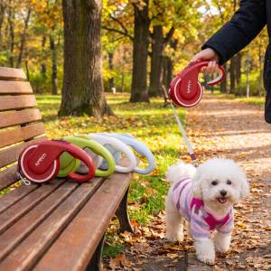 Lovinland Pet Retractable Dog Leash Automatic Telescopic Tractor Dog Tape Pet Tape 3/5M Durable and Convenient with Non-Slip Handle Suitable for Small and Medium Dogs