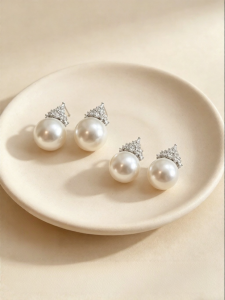 YISHU | Snow Queen Luxury Minimalist S925 Silver Pearl Earrings